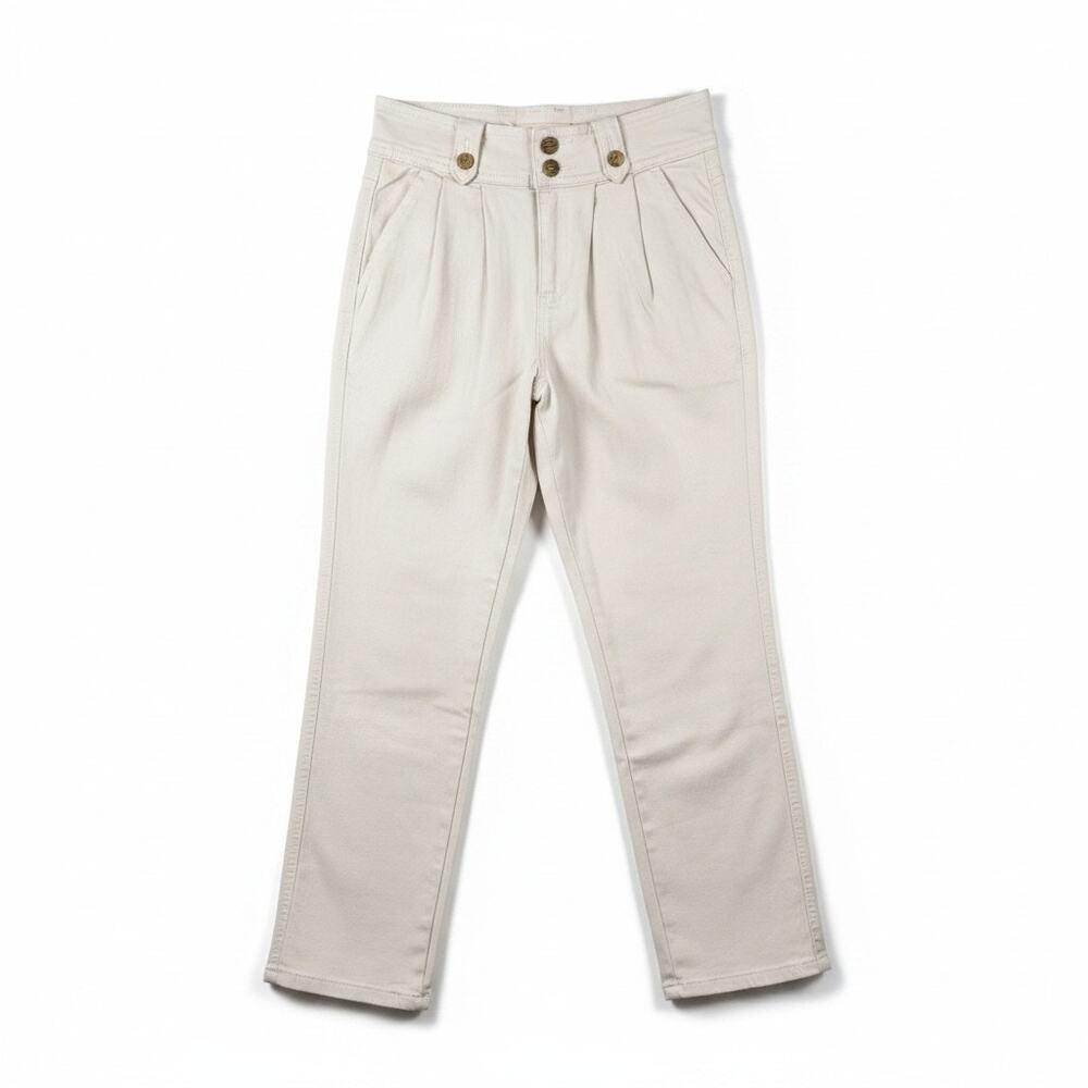 Dollhouse Womens Pleated Front Trouser Pants Cream 5/6 Academia Minimalist Y2k